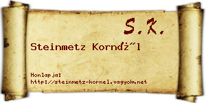 Steinmetz Kornél névjegykártya