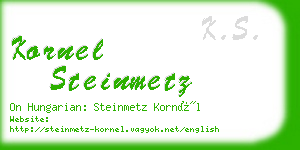 kornel steinmetz business card